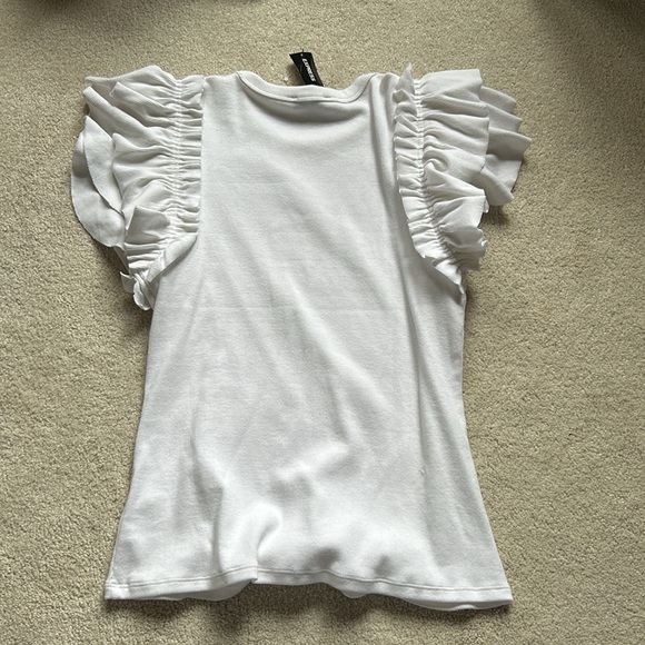 White Express Blouse with ruffled sleeves - Picture 3 of 3